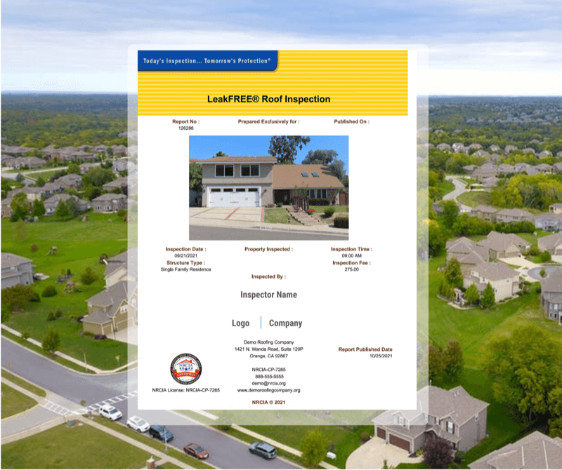 LeakFREE certification document issued following a completed inspection and any required repairs.