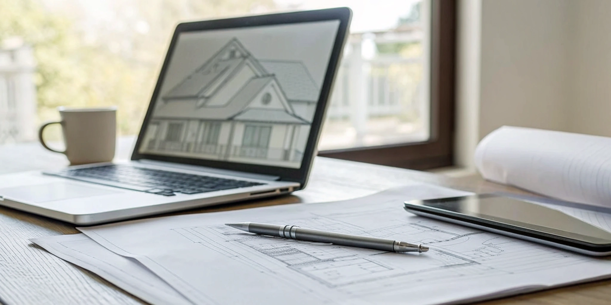 Residential roof inspection report PDF template on a laptop screen on a professional desk.