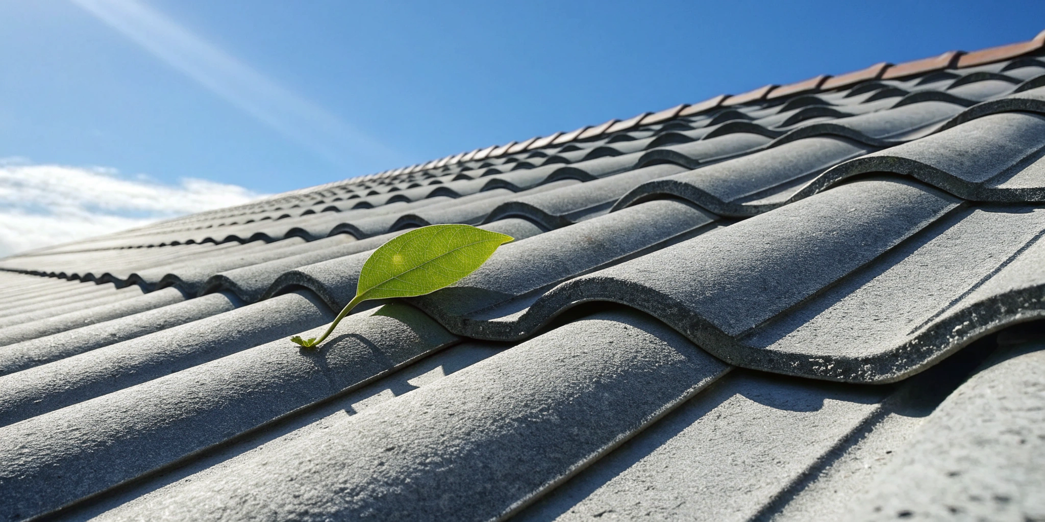 Clean gray tile roof in sound condition, the kind that supports a longer roof certification term