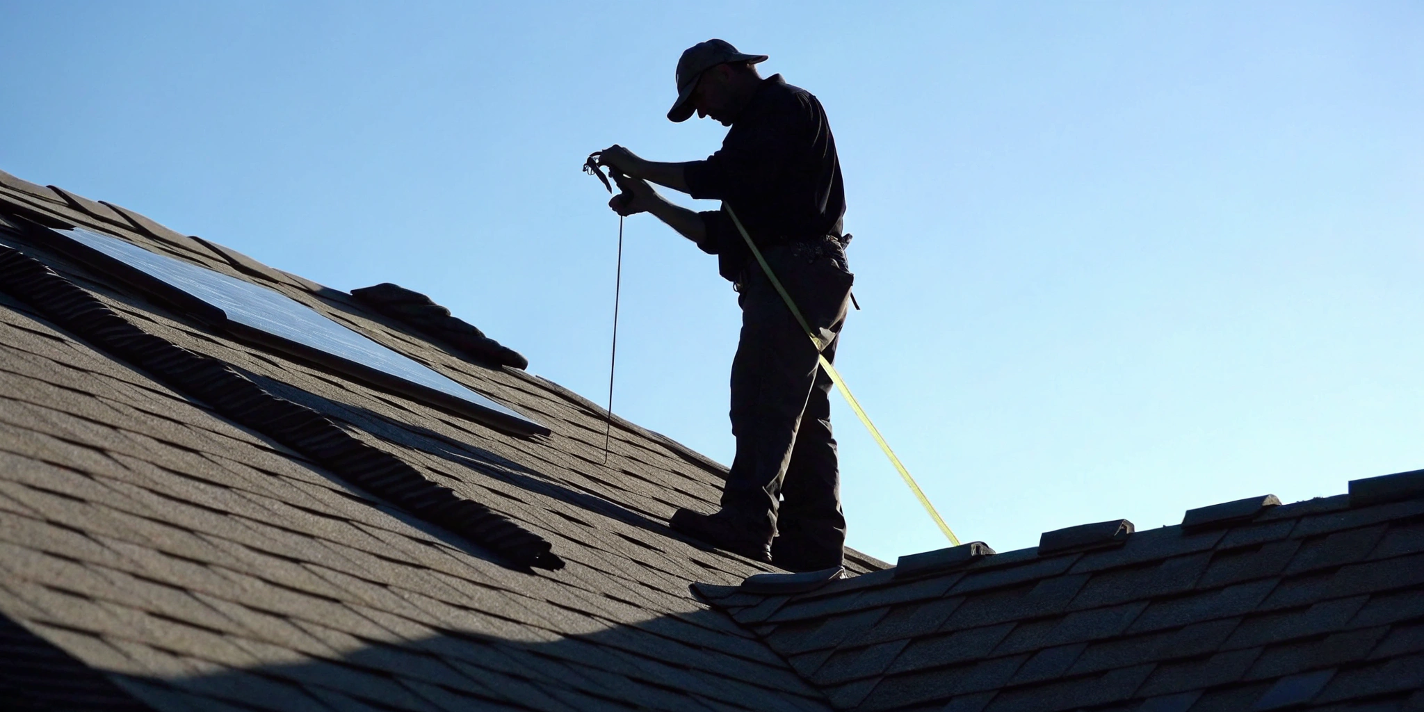 Inspector photographing flashing while preparing a certified roof inspection report.